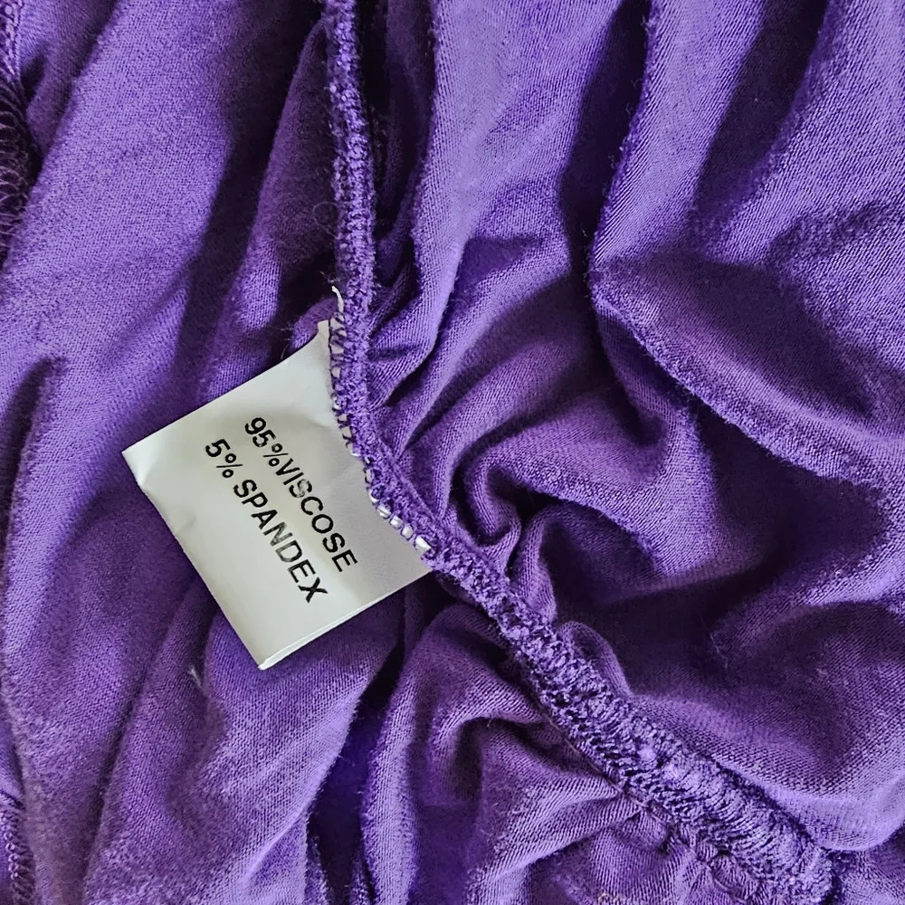 OUGES Purple Scoop Neck Sleeveless Ruched Casual … - image 11